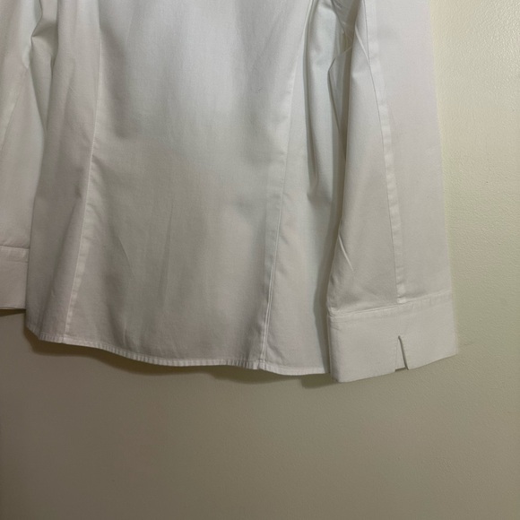 Jones New York Signature Cotton Stretch White Twist Knot 3/4 Sleeve Top, Size L - Picture 4 of 6